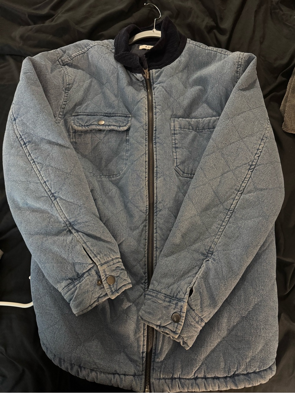 Pacsun Quilted Denim-Look Men's Jacket in Light Blue